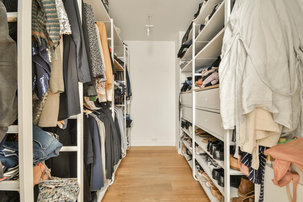 Revitalize your wardrobe with an end-of-season closet cleanse with an Indiana Wardrobe Stylist image shows clothes in closet